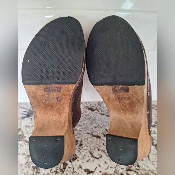 Candie’s  Brown Suede  Clogs Mules Platform Size 9 - Picture 7 of 9